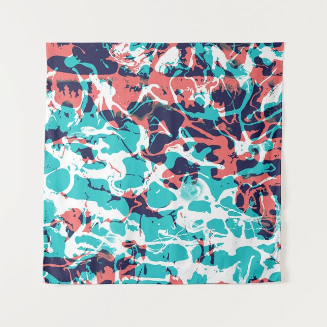 Abstraktes marmoriertes Papier - Hintergrund Wandteppich (Vorderseite)