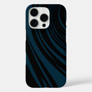 Abstraktes Marmormuster in Schwarz und Aquamarin iPhone 16 Pro Hülle