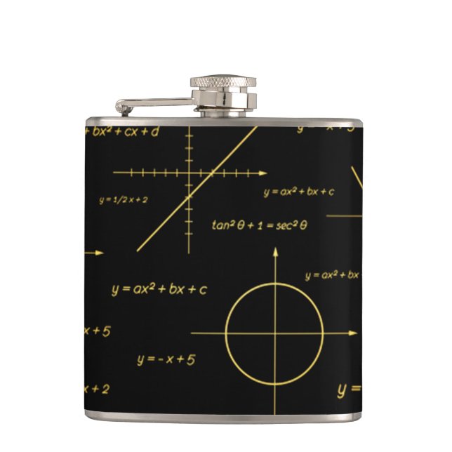 abstraktes Mathematikmuster Flachmann (Vorderseite)