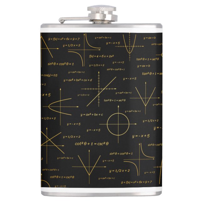 abstraktes Mathematikmuster Flachmann (Vorderseite)