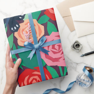 Abstraktes Matisse Rosen Schmetterlinge Geschenkpa Geschenkpapier