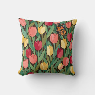 Abstraktes Matisse-Tulpen-Schmetterling-Kissen Kissen