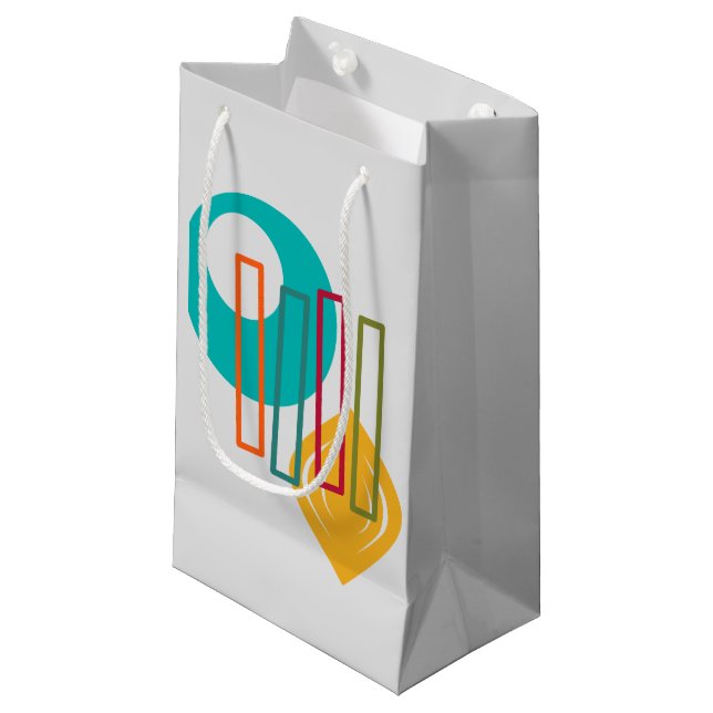 Abstraktes MCM-Design Kleine Geschenktüte (Vorderseite Schrägansicht)