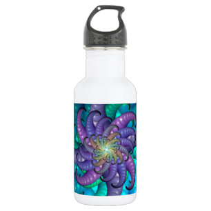 Abstraktes Meer Anemone Fraktal Art Edelstahlflasche