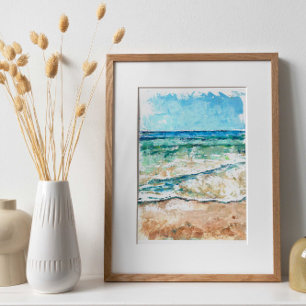 Abstraktes Meer und Sandkunst Poster