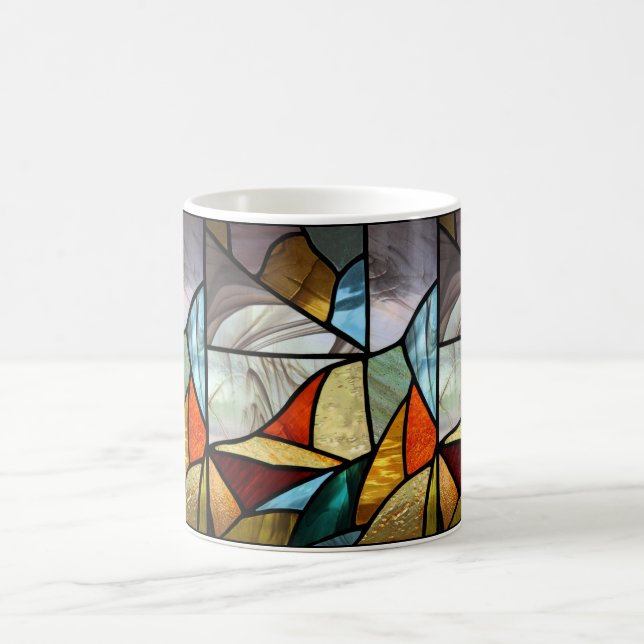 Abstraktes mehrfarbiges Glas Kaffeetasse (Mittel)