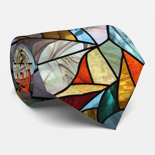 Abstraktes mehrfarbiges Glas Krawatte (Gerollt)