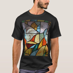 Abstraktes mehrfarbiges Glas T-Shirt