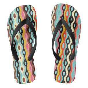 Abstraktes mehrfarbiges Muster Flip Flops