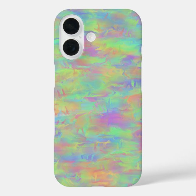 Abstraktes mehrfarbiges Muster iPhone 16 Hülle (Rückseite)