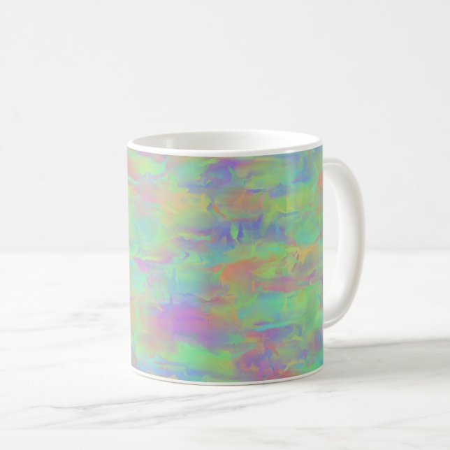 Abstraktes mehrfarbiges Muster Kaffeetasse (VorderseiteRechts)