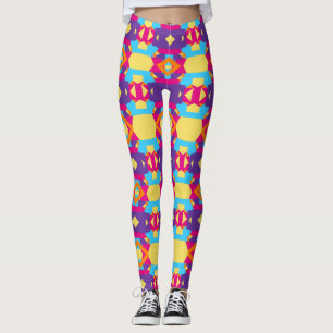 Abstraktes mehrfarbiges Muster mit Diamanten Leggings