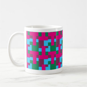 Abstraktes mehrfarbiges Muster mit Geometrie Kaffeetasse