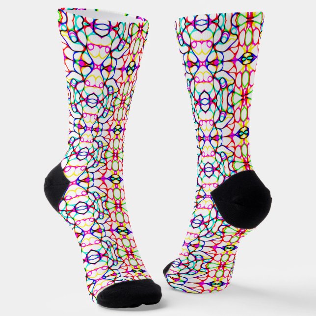 Abstraktes mehrfarbiges Muster Socken (Gewinkelt)