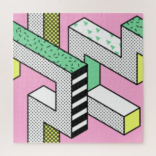 Abstraktes Memphis: Geometrische Formen der 80er J