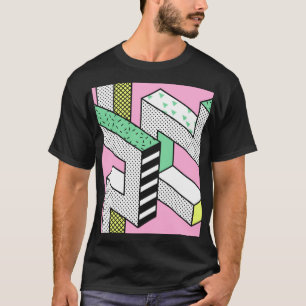 Abstraktes Memphis: Geometrische Formen der 80er J T-Shirt