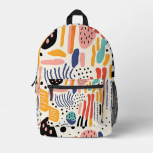 Abstraktes Memphis-Organisches-Formen-Muster Bedruckter Rucksack