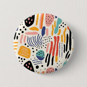 Abstraktes Memphis-Organisches-Formen-Muster Button