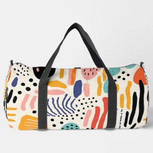 Abstraktes Memphis-Organisches-Formen-Muster Duffle Bag