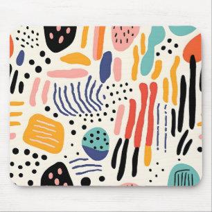 Abstraktes Memphis-Organisches-Formen-Muster Mousepad