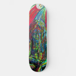 Abstraktes Menschenöl auf Leinwand Skateboard