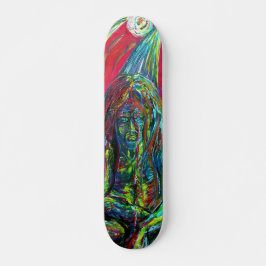 Abstraktes Menschenöl auf Leinwand Skateboard