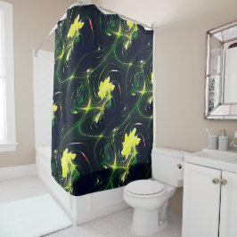 Abstraktes metallisches Blatt mit blinkenden Spure Duschvorhang