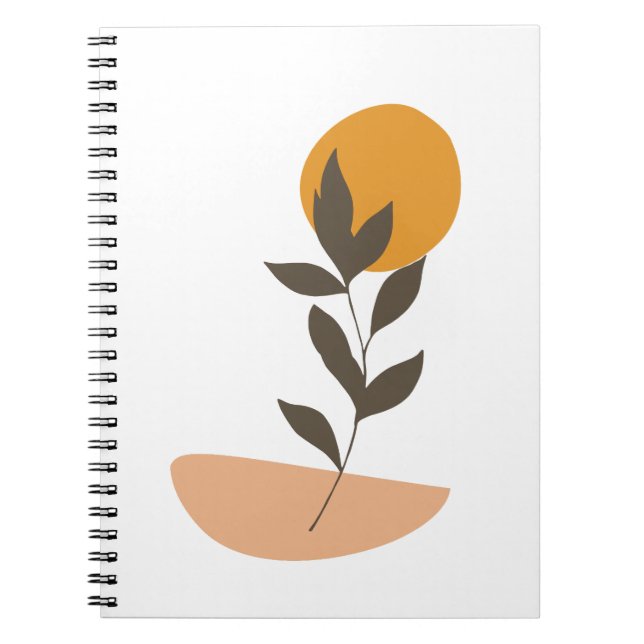 Abstraktes Minimalistisches Leaf Hand gezogenes Sp Notizblock (Vorderseite)