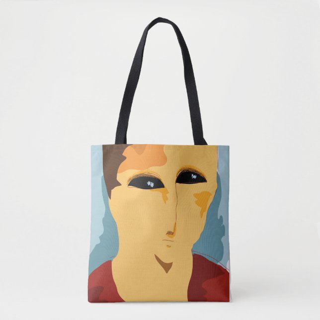 Abstraktes Minimalistisches Portrait Tasche (Vorderseite)