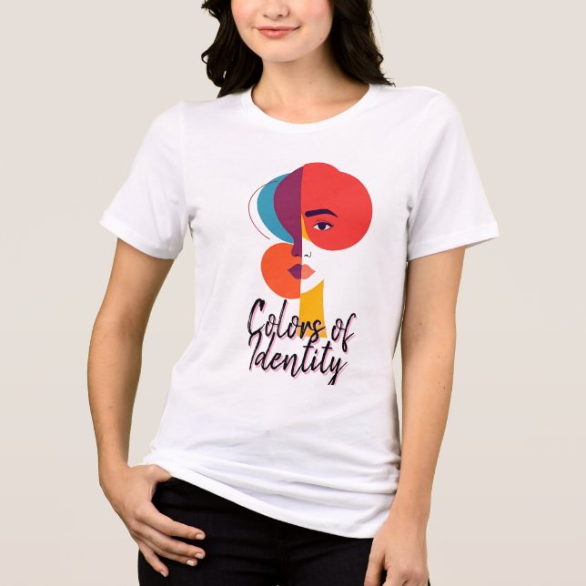 Abstraktes Minimalistisches Portrait Tri-Blend Shirt (Vorderseite)