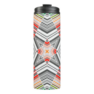 Abstraktes, mit Zierleisten ausgekleidetes, gestre Thermosbecher