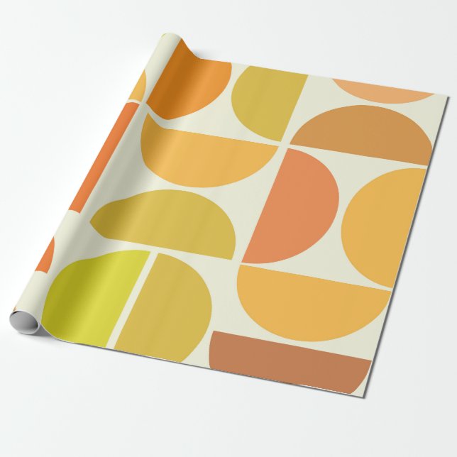 Abstraktes Mittelalter moderne Kreisen orange gelb Geschenkpapier (Ungerollt)