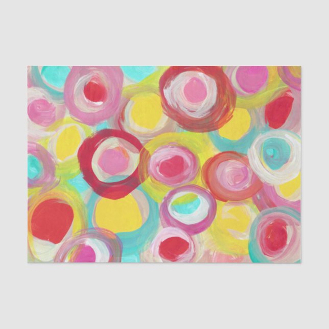 Abstraktes moderne Kunst-Kreis-Malerei-Party Seidenpapier (Vorderseite)