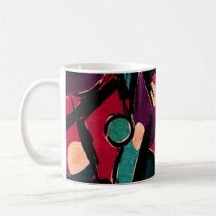 Abstraktes modernes Acrylgemälde Fragment. Colorf Kaffeetasse