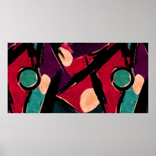 Abstraktes modernes Acrylgemälde Fragment. Colorfu Poster