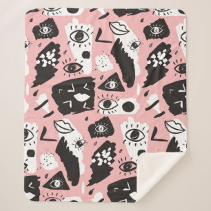 Abstraktes modernes Augen-u. Lippenmuster Sherpadecke