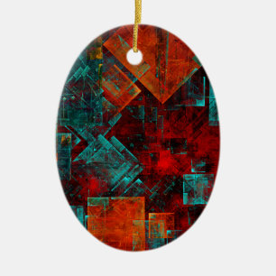 Abstraktes, modernes, Cooles künstlerisches Muster Keramik Ornament