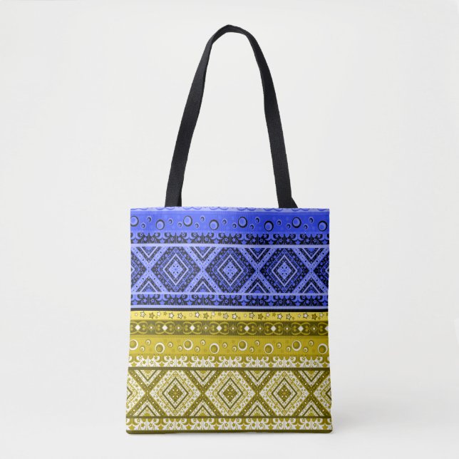 Abstraktes modernes Dekor mit geometrischen Orname Tasche (Vorderseite)