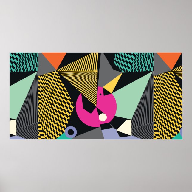 Abstraktes, modernes Dreiecke-Hintergrundbild Poster (Vorne)