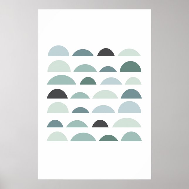 Abstraktes, modernes Druckwerk. Graue Wandkunst mi Poster (Vorne)