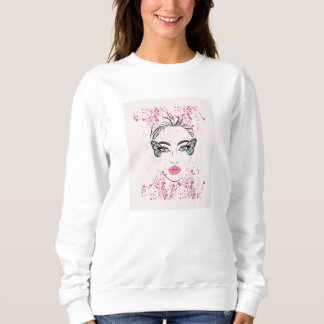 Abstraktes modernes Frauenporträt Aquarel T-Shirt Sweatshirt