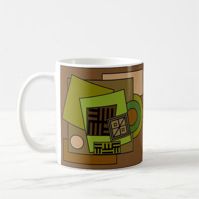 Abstraktes modernes geometrisches Muster Kaffeetasse (Links)
