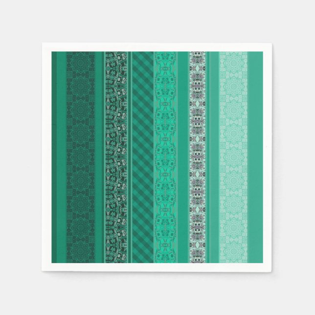 Abstraktes modernes geometrisches Retropflaster Serviette (Vorderseite)
