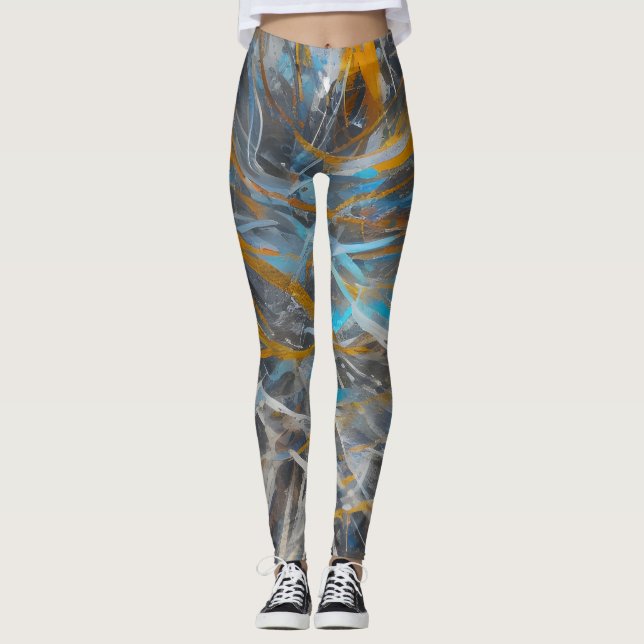 Abstraktes modernes Kunstmuster Leggings (Vorderseite)
