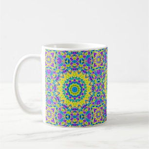 Abstraktes modernes Mosaik-Kaleidoskop-Kachelmuste Kaffeetasse