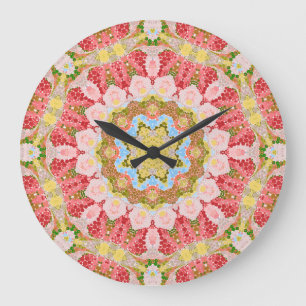 Abstraktes modernes Mosaik-Kaleidoskopbild Große Wanduhr