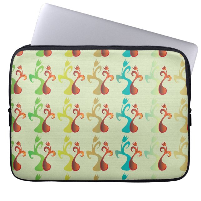 Abstraktes modernes Multicolor-Tulip-Muster Laptopschutzhülle (Vorderseite)