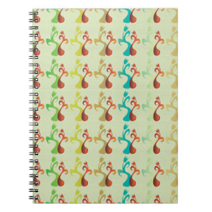Abstraktes modernes Multicolor-Tulip-Muster Notizblock