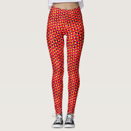 Abstraktes, modernes Muster roter Pixel Leggings
