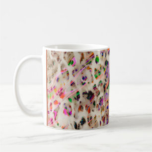 abstraktes modernes Musterdesign mit farbenfroher Kaffeetasse